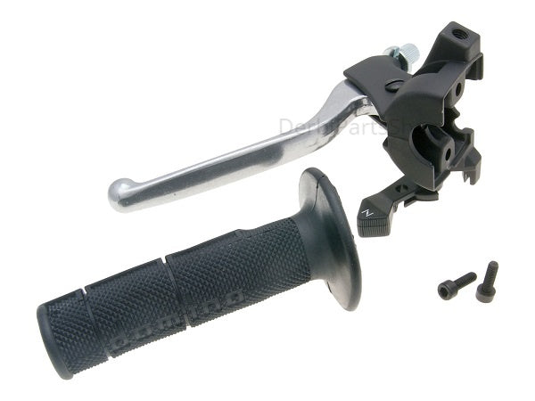 Domino koppeling hevel en houder choke zwart Derbi Senda/Aprilia SX na 2011