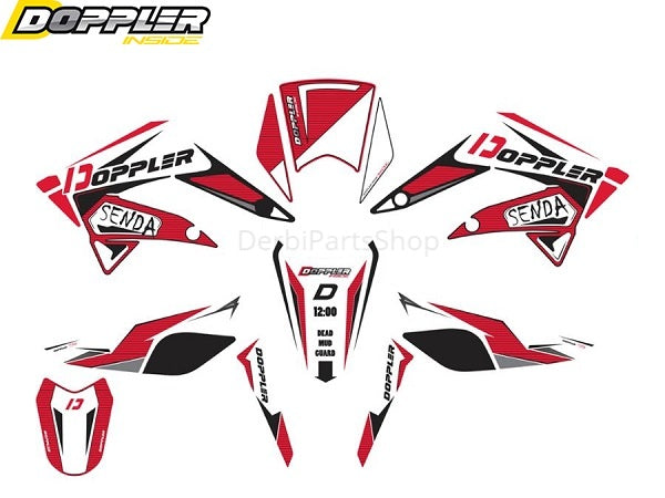 Doppler sticker set rood Derbi Senda DRD X-Treme 2011-2017