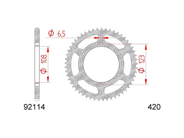Afam 420 achtertandwiel 59 Derbi/Aprilia gietvelgen