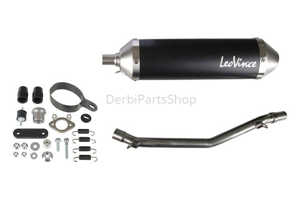 Leovince X-Fight uitlaat demper set Black Edition Derbi Senda/Aprilia SX 50
