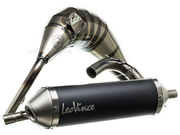 Leovince X-Fight uitlaat Black Edition bovenlangs Derbi Senda/Aprilia SX