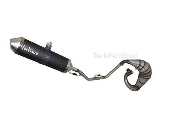 Leovince X-Fight uitlaat Black Edition bovenlangs Derbi Senda DRD Pro