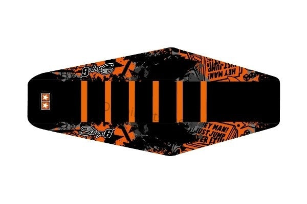Stage6 buddyseat cover graphic Derbi Senda DRD X-treme 2011-2027 zwart/oranje