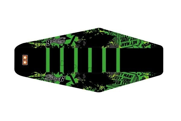 Stage6 buddyseat cover graphic Derbi Senda 2000-2010 zwart/groen