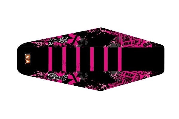 Stage6 buddyseat cover graphic Derbi Senda 2000-2010 zwart/roze