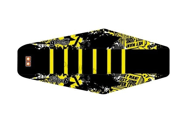 Stage6 buddyseat cover graphic Derbi Senda DRD X-treme 2011-2027 zwart/geel