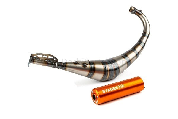 Stage6 StreetRace uitlaat orange onderlangs Derbi Senda/AM6
