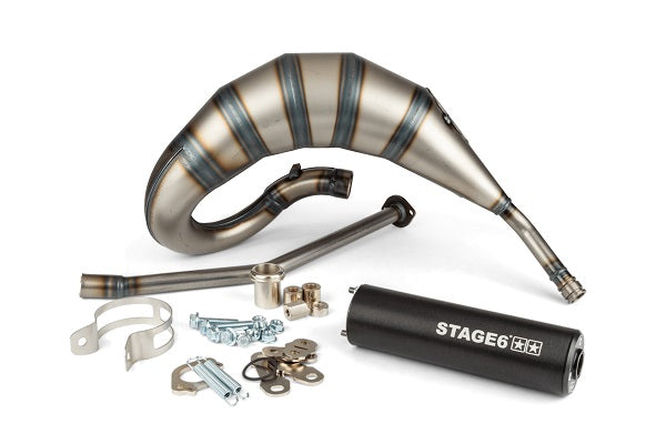 Stage6 StreetRace uitlaat zwart bovenlangs Derbi Senda/Aprilia SX