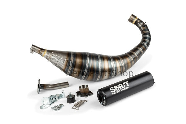 Stage6 R/T 80cc - 90cc uitlaat CNC zwart Derbi