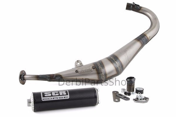 SCR Corse HM50/70 blank uitlaat aluminium onderlangs Derbi/Aprilia