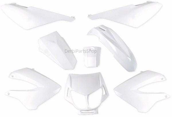 Kappenset wit 8-delig Derbi Senda SM/Xtreme/X-Race 2000-2012