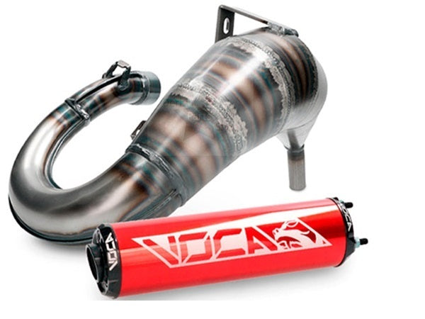 VOCA Cross Rookie 50/70cc uitlaat rood bovenlangs Derbi/Aprilia