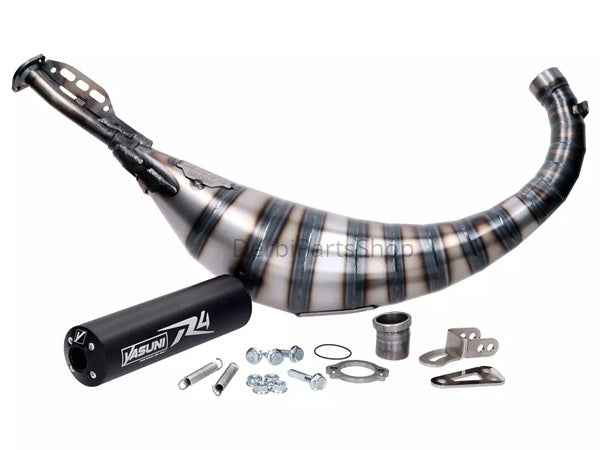 Yasuni R4 uitlaat zwart Derbi Senda/Aprilia SX