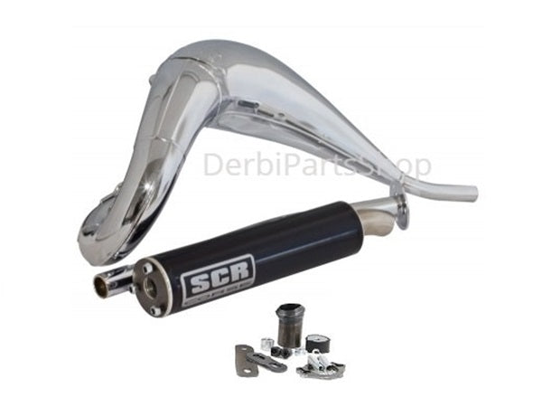 SCR Corse HM50/70 chrome aluminium uitlaat bovenlangs Derbi/Aprilia