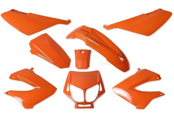 Kappenset 8-delig oranje Derbi Senda SM/Xtreme/X-Race 2000-2012