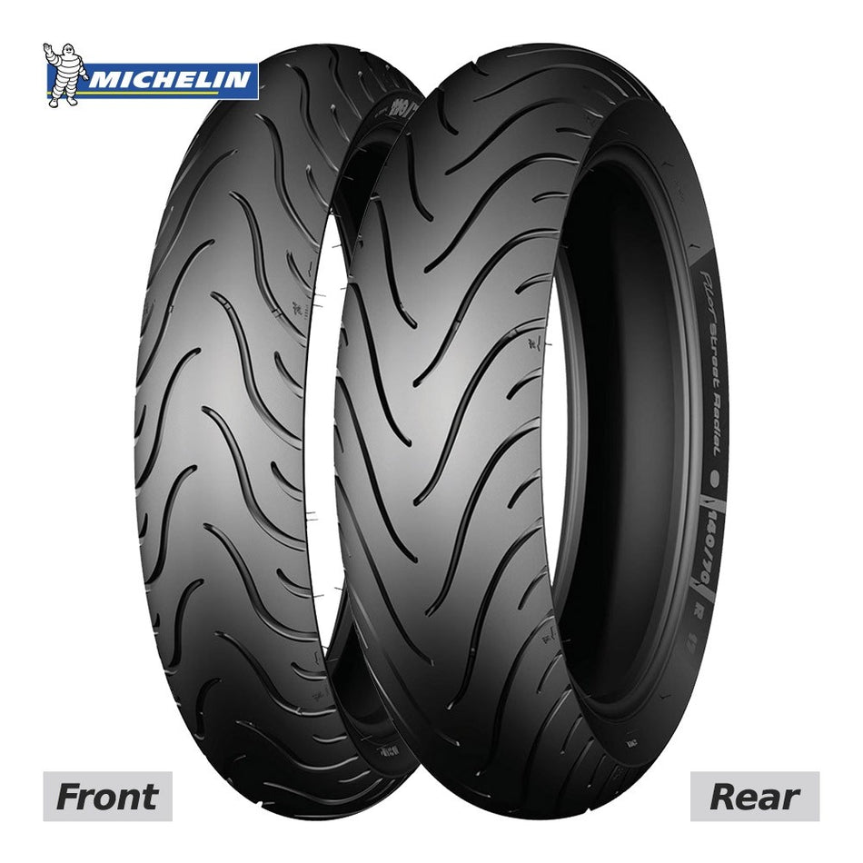 Set Michelin Pilot Street banden 130/70-17 + 100/80-17