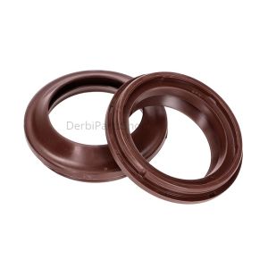 Naraku voorvork stof keerring set 37x49,5x4,7 Paioli Derbi/Aprilia bruin