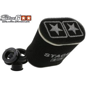 Stage6 double layer luchtfilter groot ovaal zwart universeel