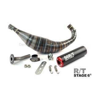 Stage6 R/T 88cc - 100cc uitlaat CNC rood/zwart Derbi
